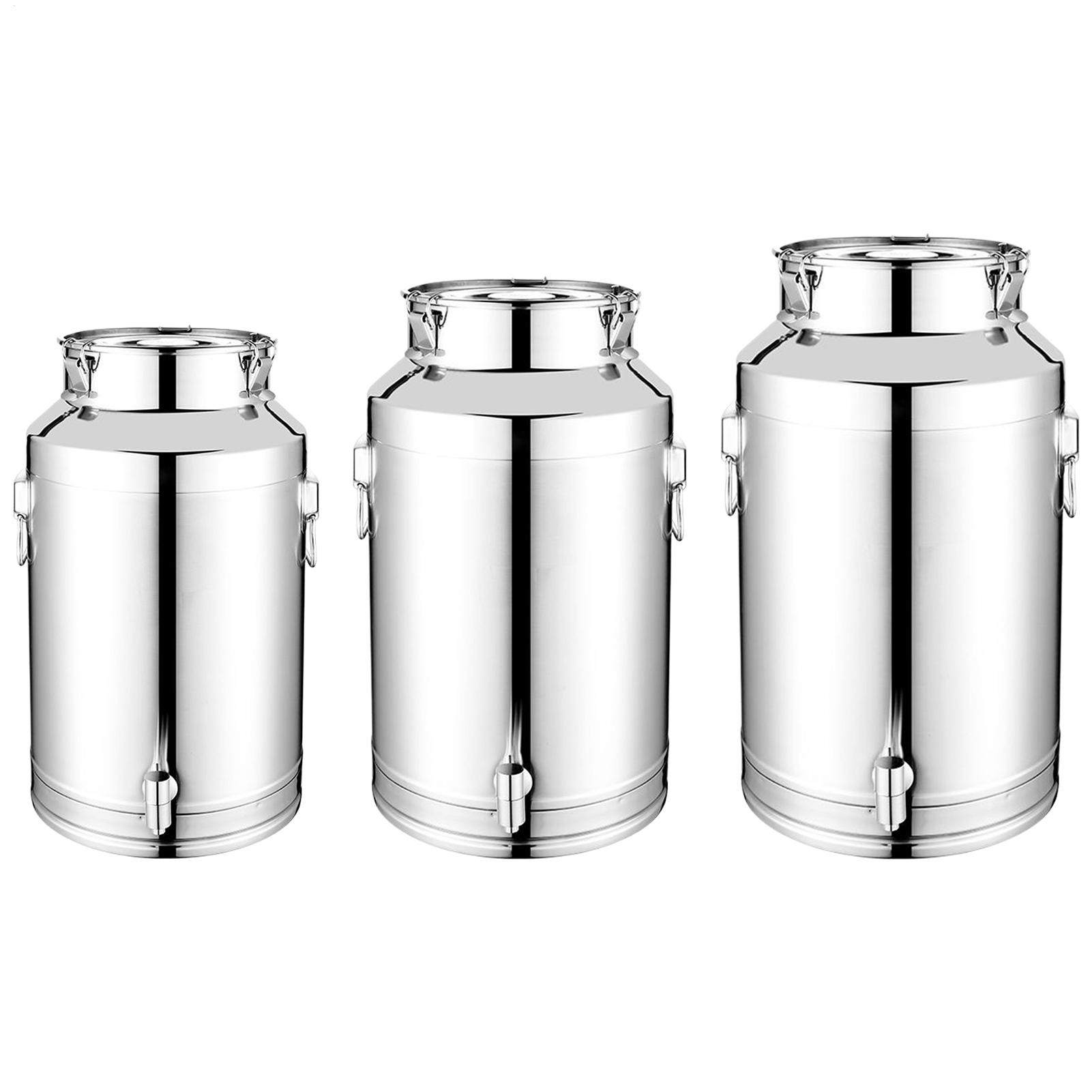 Kitchen Appliances And Utensils - 5L/9L/14L キッチン密閉バレル 蛇口付き ステンレス製グリース容器 蓋付き 気密ミルクバケツ