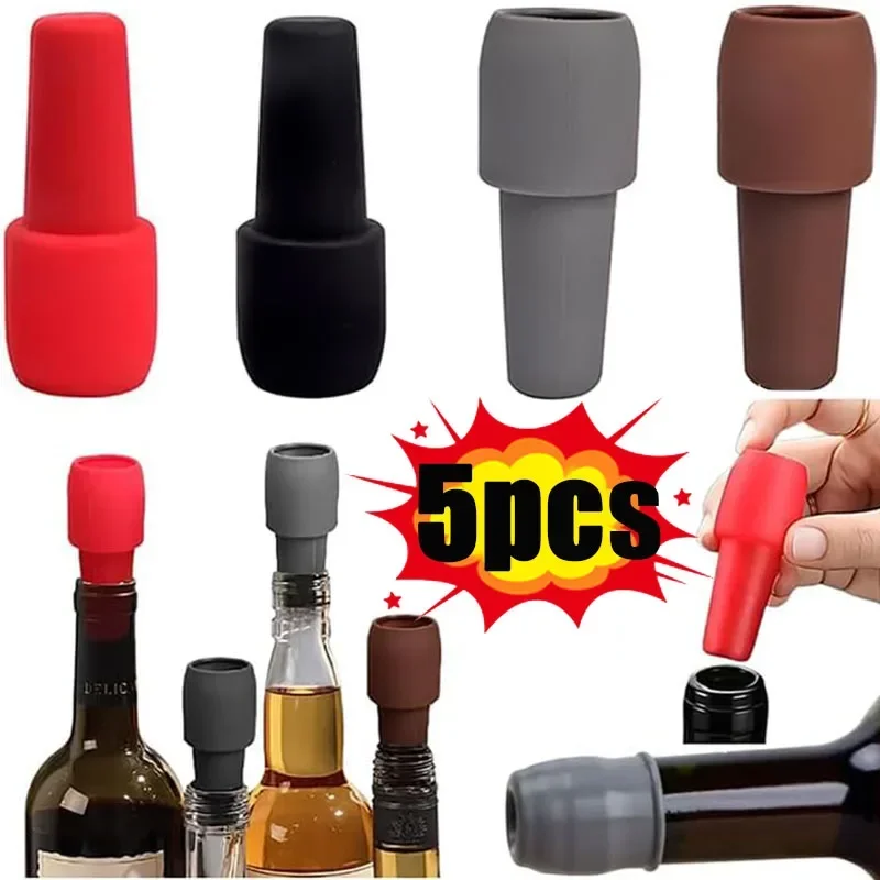 Kitchen Appliances And Utensils - 赤ワインのボトルストッパーとキャップ,ユニバーサル,ソフトシリコン,二重シール,バー用品,キッチンツール