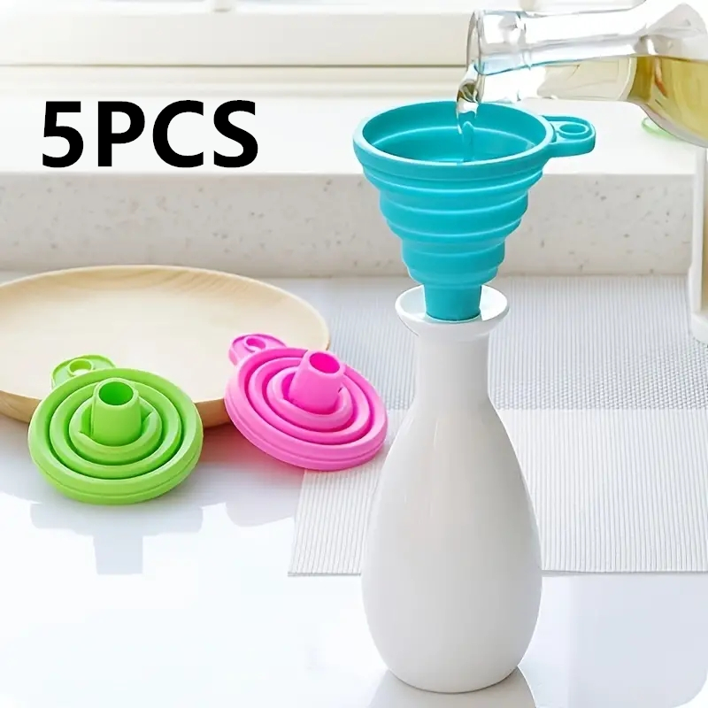 Kitchen Appliances And Utensils - シリコーン折りたたみ漏斗多機能ポータブルミニキッチン格納式油漏れ家庭用液体ディスペンサーキッチン用品