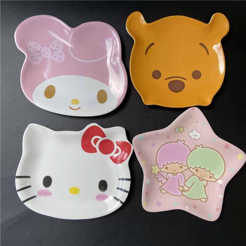Kitchen Appliances And Utensils - 動物漫画かわいい子供用模造セラミック食器ケーキスナックドライフルーツプレート小皿食器キッチン用品