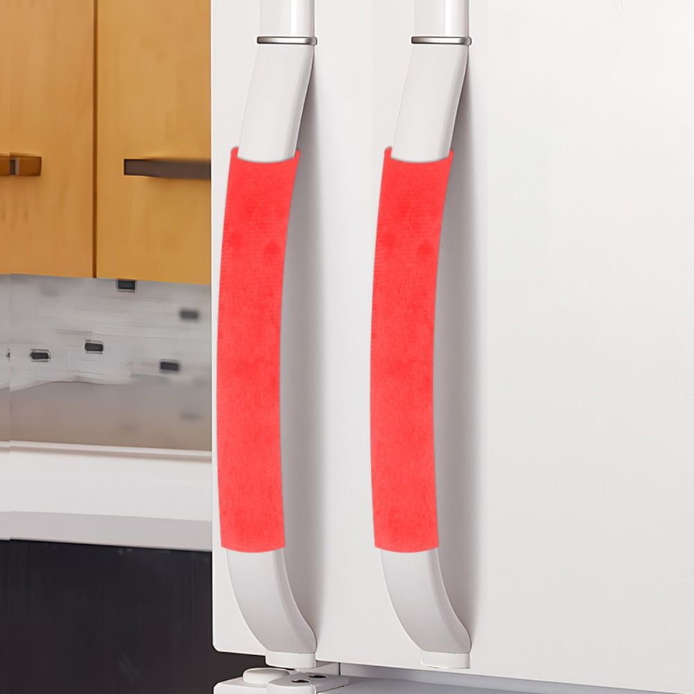 Kitchen Appliances Red Knobs - 滑り止め冷蔵庫ドアハンドルカバー、キッチン家電装飾、冷蔵庫ノブプロテクター、黒、灰色、赤、1セットあたり2個