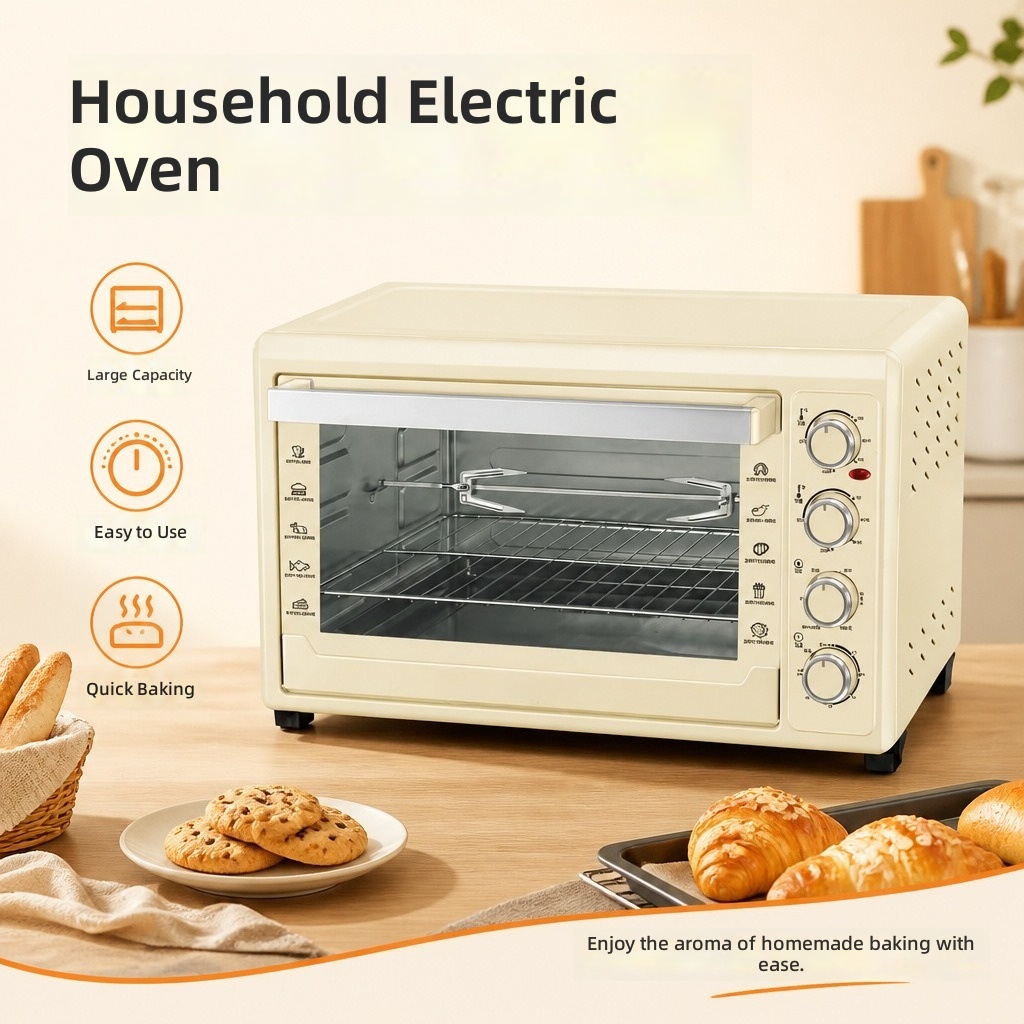 Kitchen Appliances Gift Ideas - 電気オーブン 60L、4段ベーキングマシン、大容量、上下加熱、家庭用キッチン家電、ギフトに最適