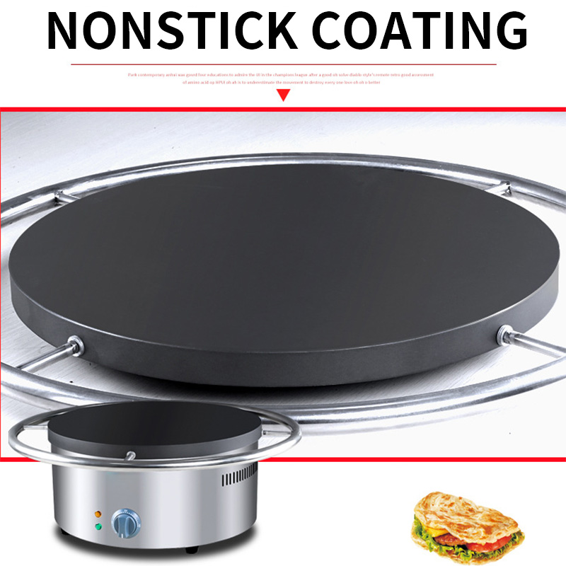 Electric Griddle Pancake - 手動回転式電気パンケーキグリドル、伝統的な中華パンケーキパン、洋風クレープ/パンケーキメーカー 50-300 ℃