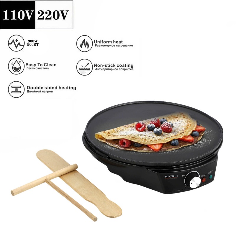 110V電気クレープパン、パンケーキグリドル、春巻きメーカー - Electric Griddle Pancake のレビューと価格