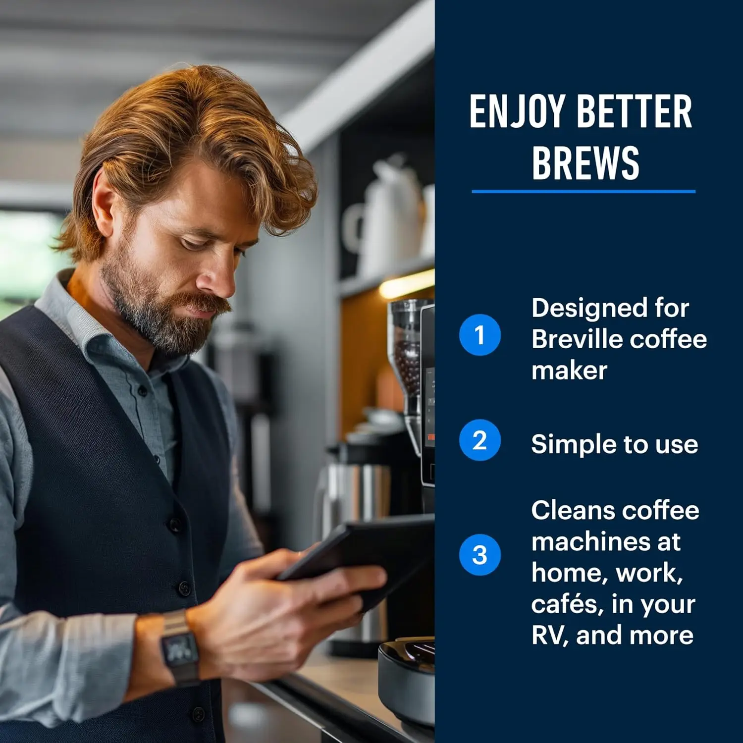 50/10 個のエスプレッソマシン洗浄タブレット、Brevi - Breville Espresso Barista Touch のレビューと価格