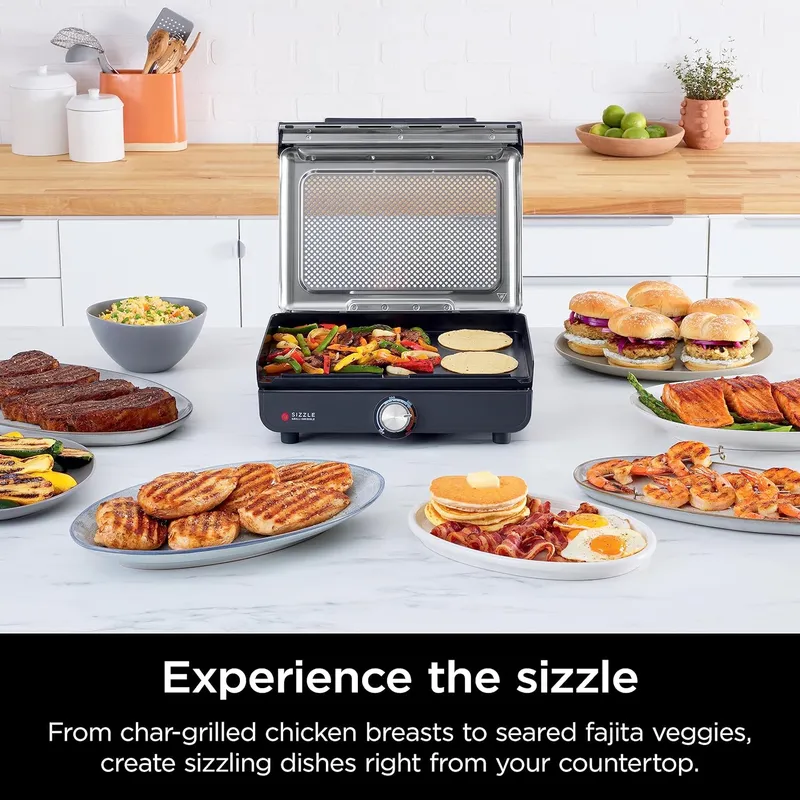 Ninja グリドルと屋内グリル、14インチ、電気グリル、ス - Electric Griddle Pancake のレビューと価格