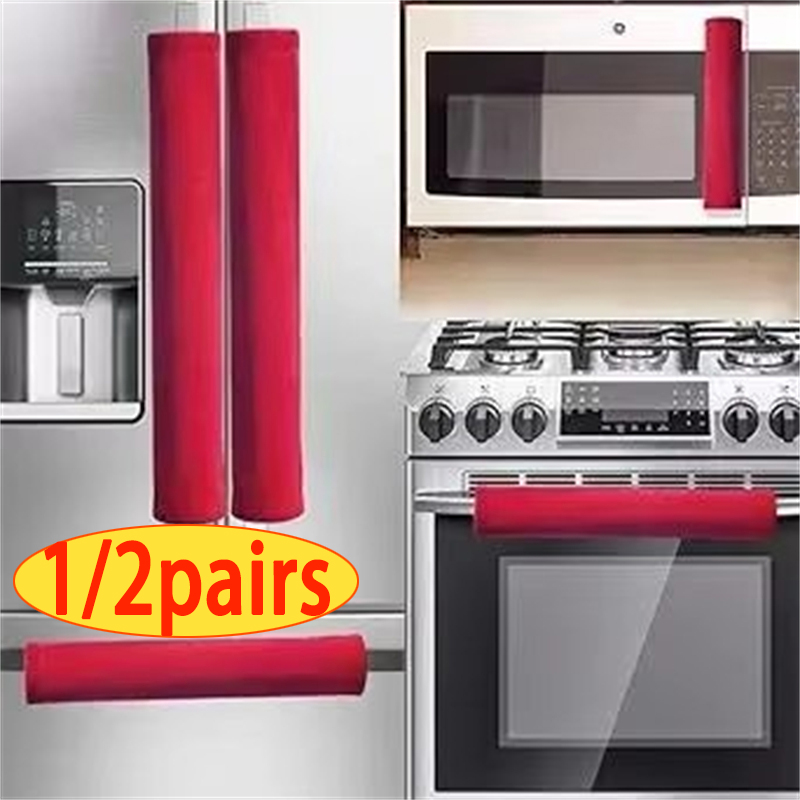 2 ピース/セット冷蔵庫ドアハンドルカバーキッチン家電装飾冷 - Kitchen Appliances Red Knobs のレビューと価格