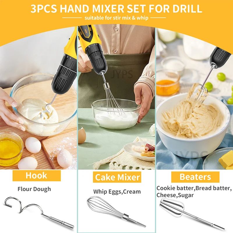 ステンレス鋼の卵ビーター泡立て器ハンドミキサー、ドリル電動ミ - Hand Mixer Electric のレビューと価格
