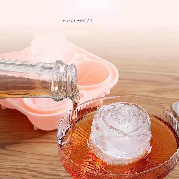 3D ローズアイスモールド 4 穴アイスキューブトレイ型花の - Kitchen Appliances And Utensils のレビューと価格