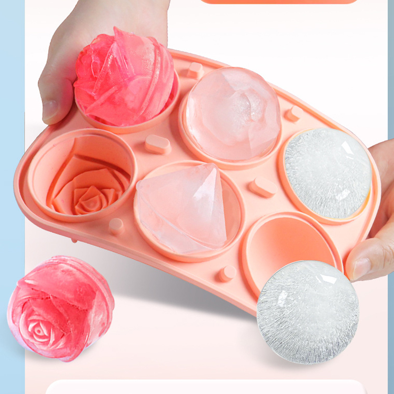 3D ローズダイヤモンドラウンドアイスキューブ金型 4/6  - Kitchen Appliances And Utensils のレビューと価格