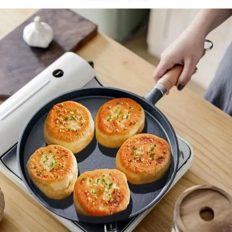 20cm 鋳鉄製フライパン 木製ハンドル付き – 無塗装プレ - Electric Griddle Pancake のレビューと価格