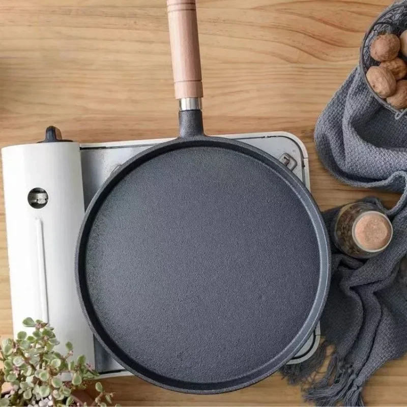 20cm 鋳鉄製フライパン 木製ハンドル付き – 無塗装プレ - Electric Griddle Pancake のレビューと価格