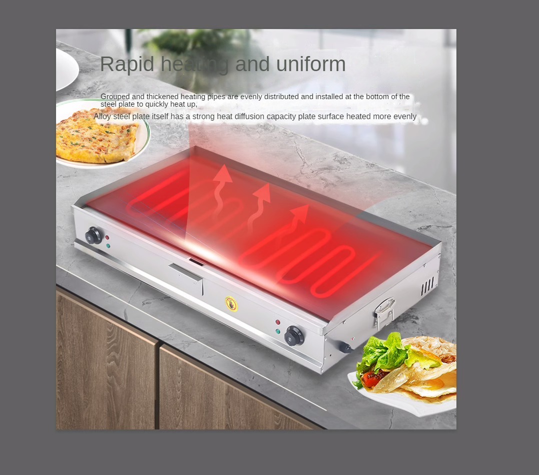 業務用電気グリドル、ネギ焼き鉄板焼き機、鉄板焼きフライヤーオ - Electric Griddle Pancake のレビューと価格