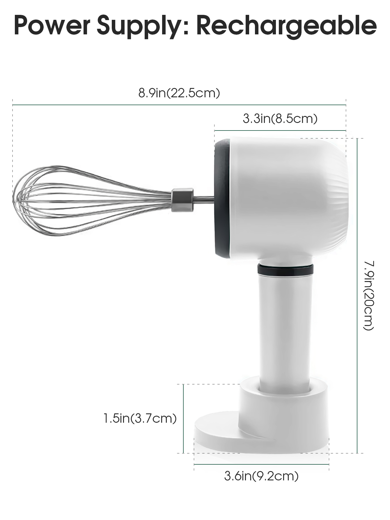 USB 充電式電動ハンドブレンダーワイヤレスポータブルハンド - Hand Mixer Electric のレビューと価格